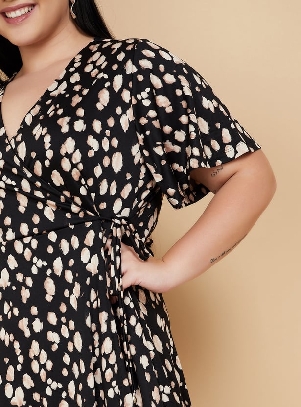 Women Printed Wrap Dress