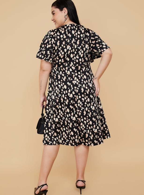 Women Printed Wrap Dress