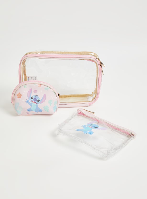 Women Lilo & Stitch Print Pouch - Pack of 3