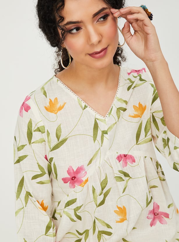 Women Floral Print Tunic