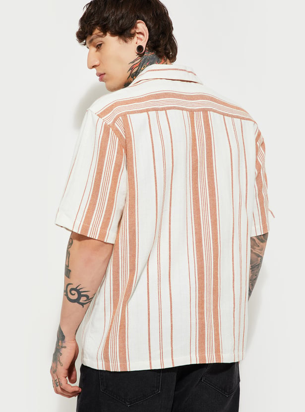 URB_N Men Striped Relaxed Fit Shirt