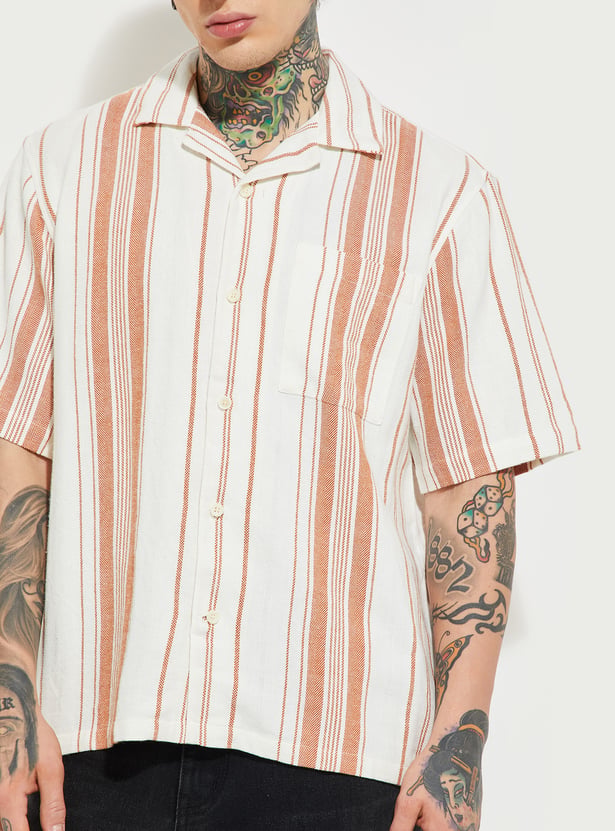 URB_N Men Striped Relaxed Fit Shirt