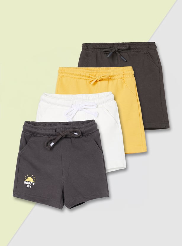 Boys Placement Print Shorts - Pack of 4