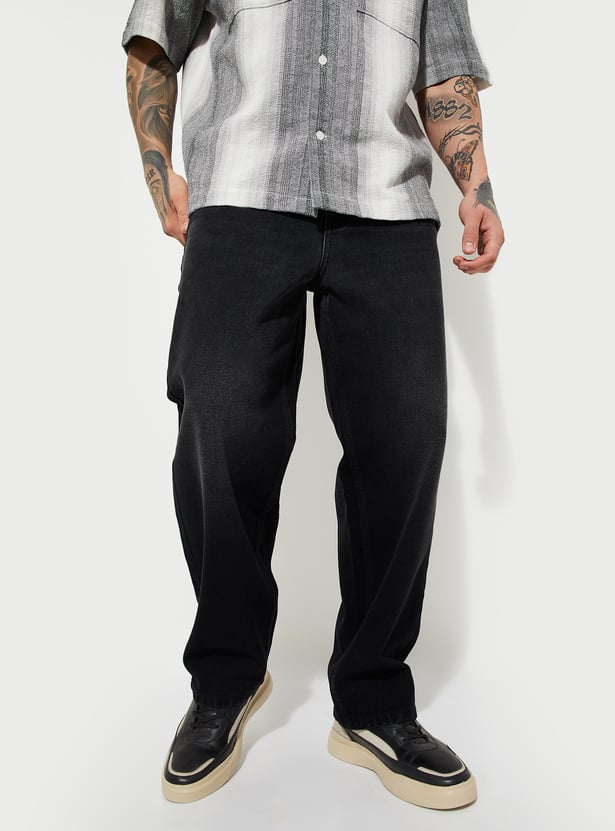 Buy URB_N Men Washed Loose Fit Jeans Online at just Rs. 1299.0
