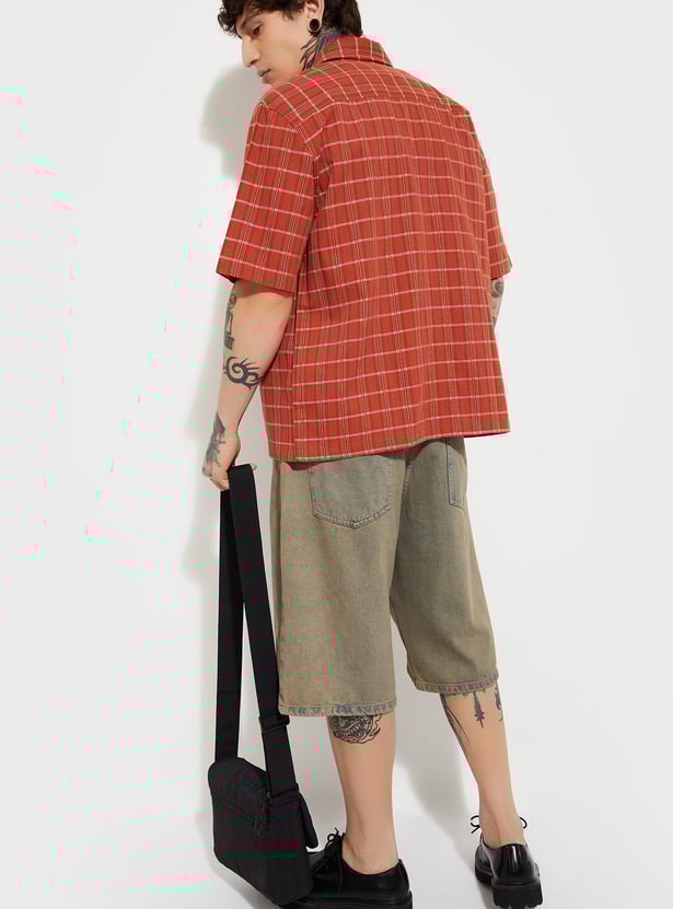 URB_N Men Check Relaxed Fit Shirt