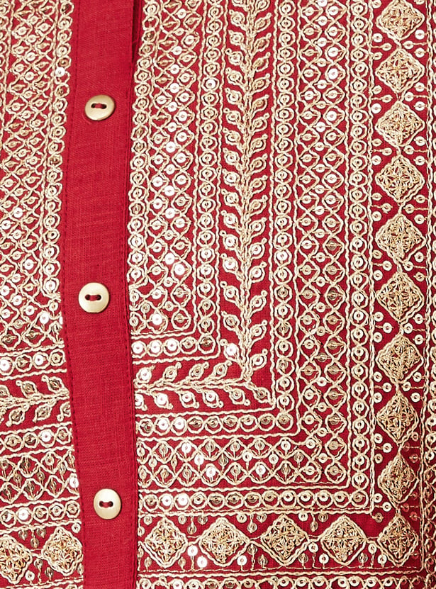 Women Embroidered Straight Kurta