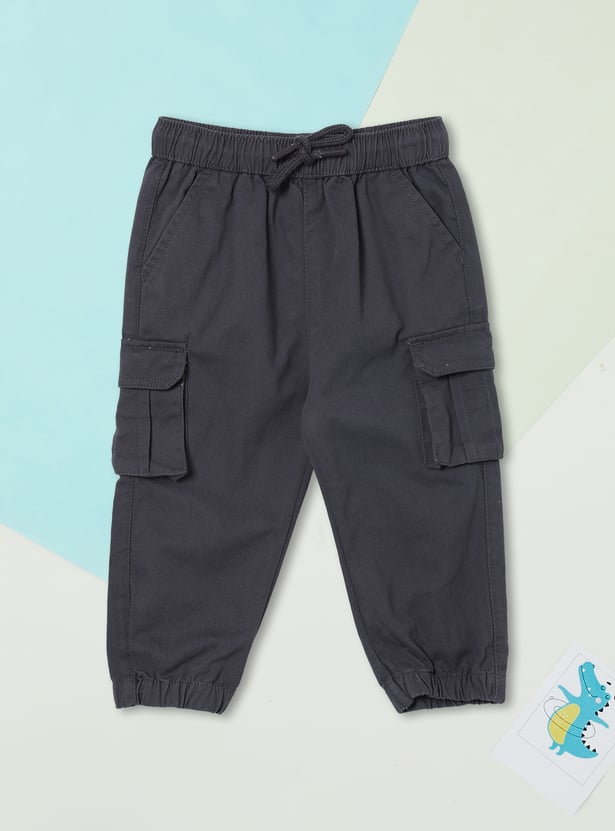Boys Solid Cargo Joggers