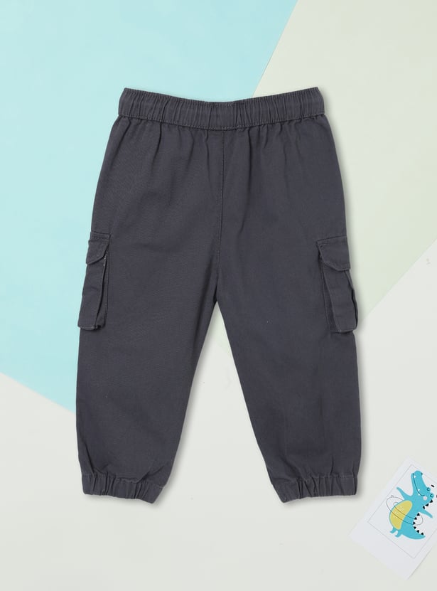 Boys Solid Cargo Joggers