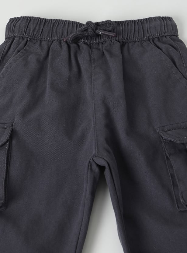 Boys Solid Cargo Joggers