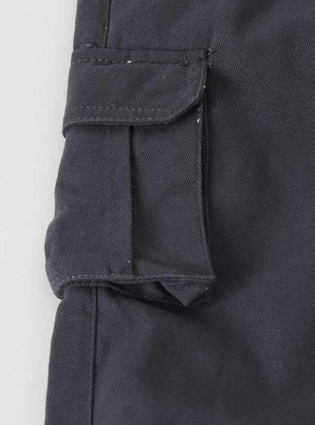 Boys Solid Cargo Joggers