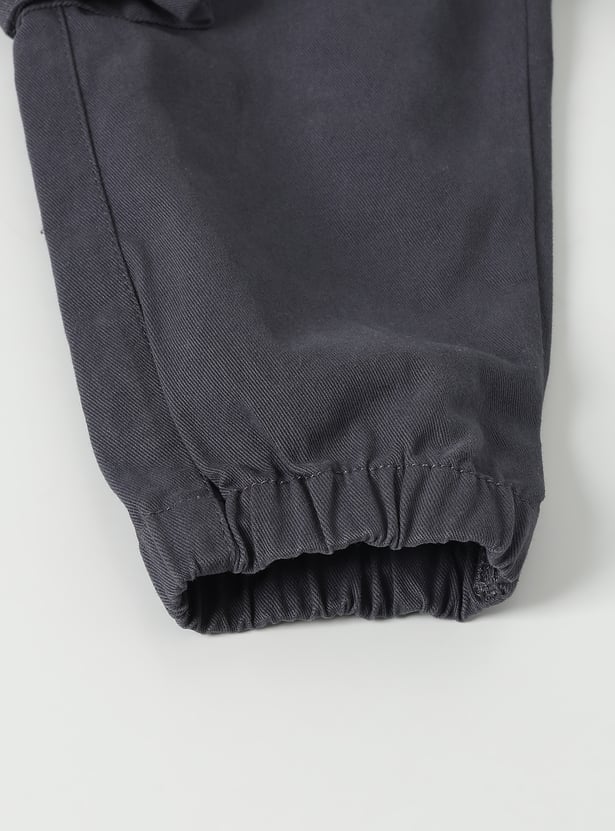 Boys Solid Cargo Joggers