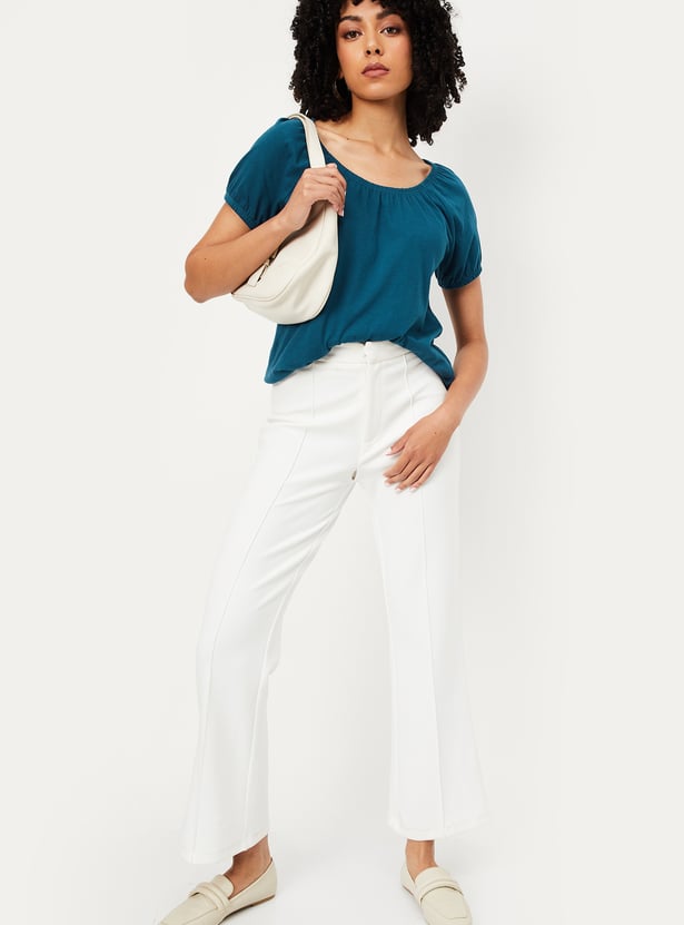 Women Solid Styled Back Top