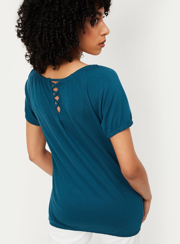 Women Solid Styled Back Top