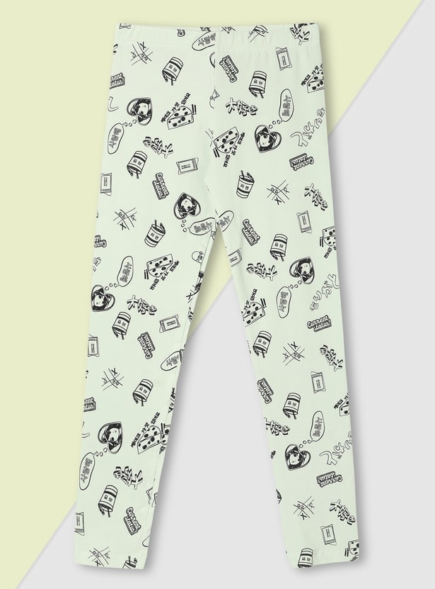 Girls Printed Leggings - Pack of 2