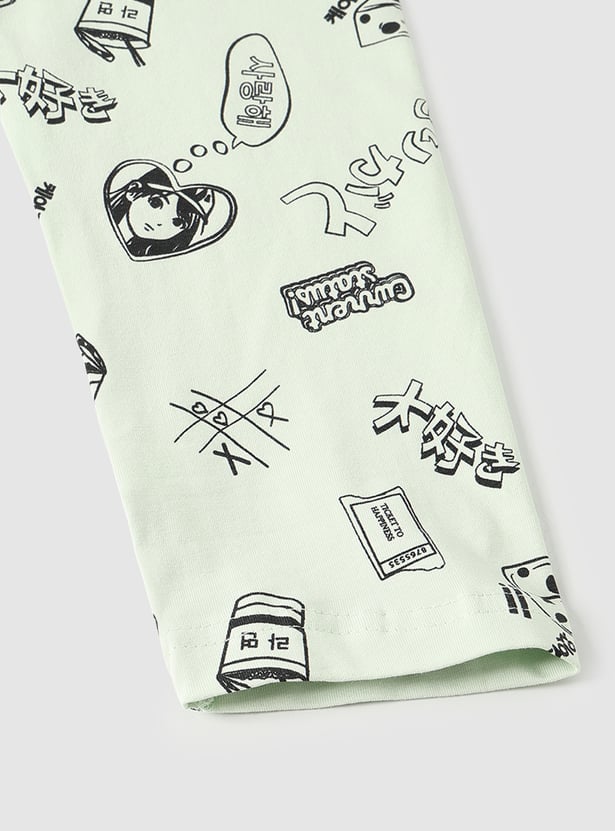 Girls Printed Leggings - Pack of 2