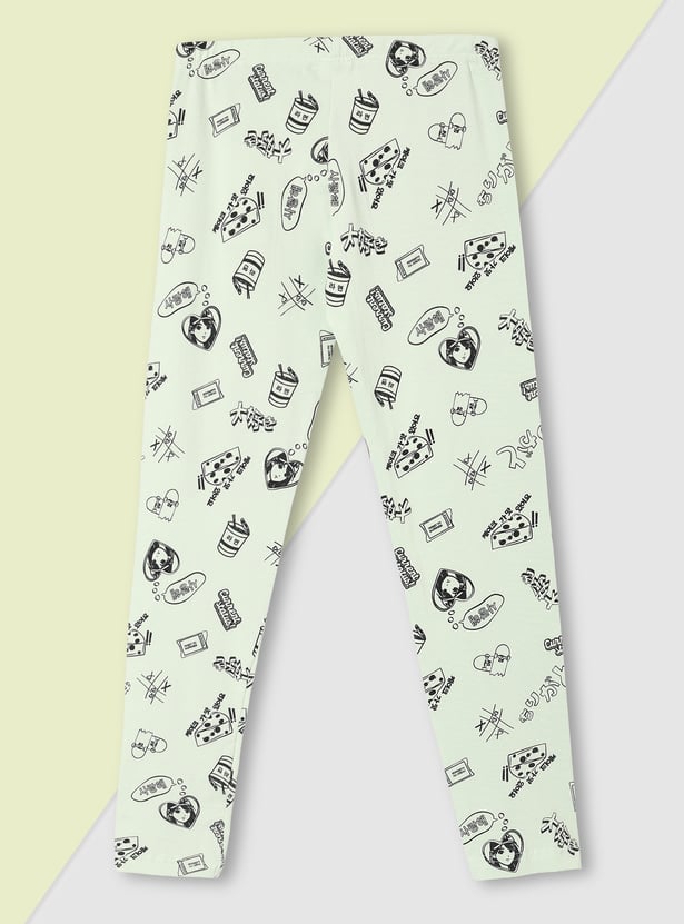 Girls Printed Leggings - Pack of 2
