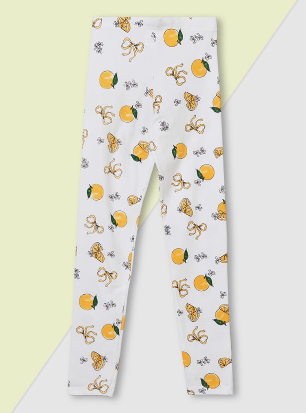 Girls Printed Leggings - Pack of 2