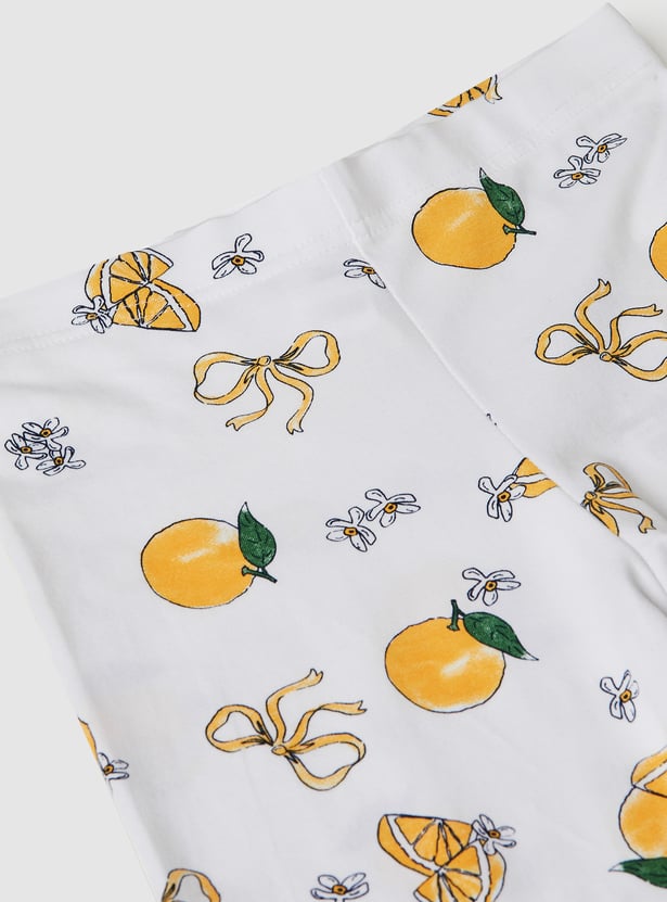 Girls Printed Leggings - Pack of 2