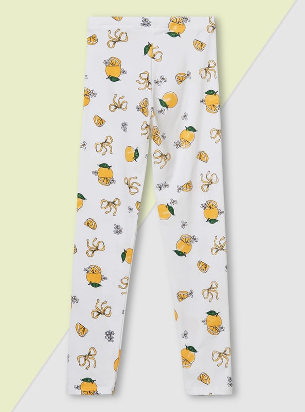 Girls Printed Leggings - Pack of 2