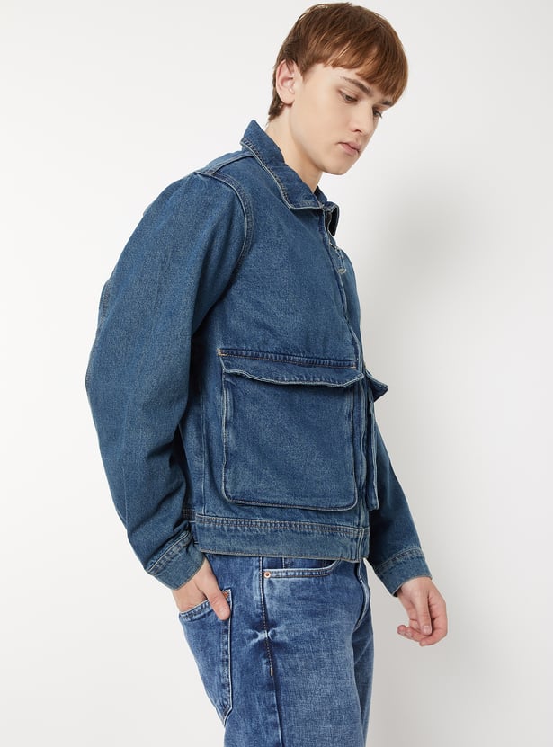Buy Men Washed Denim Jacket Online at just Rs. 1699.0