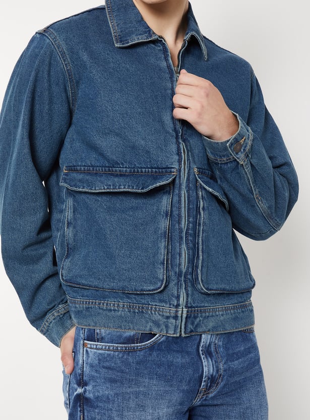 UNUSED 22AW 中綿 Padded Denim Jacket Buy Men Washed Denim Jacket Online at just Rs. 1699.0
