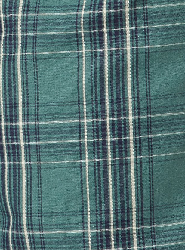 Men Checked Loungewear Shorts