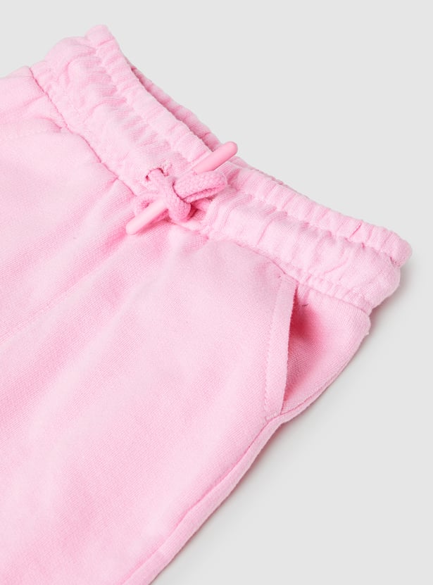 Girls Solid Joggers - Pack of 2