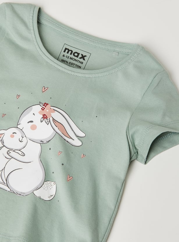 Girls Printed T-shirts - Pack of 3