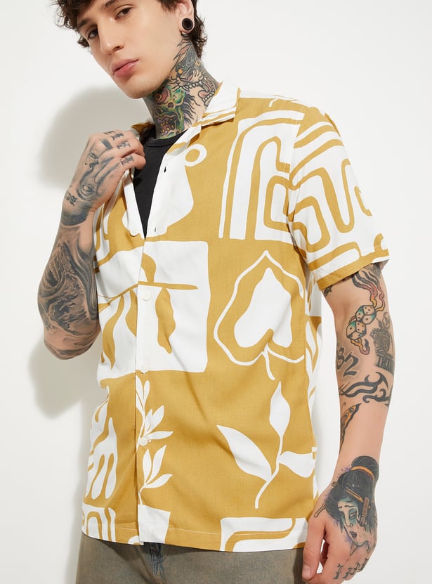 URB_N Men Printed Regular Fit Resort Shirt