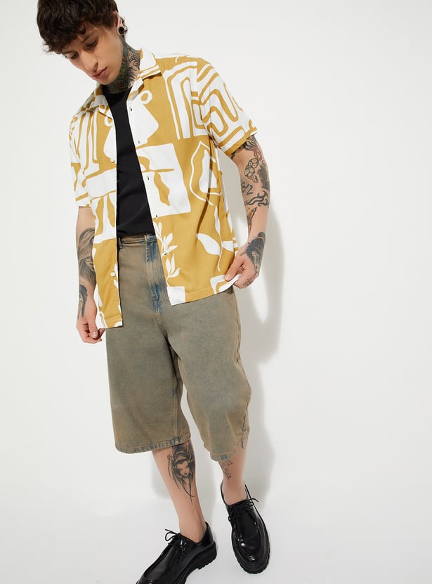 URB_N Men Printed Regular Fit Resort Shirt