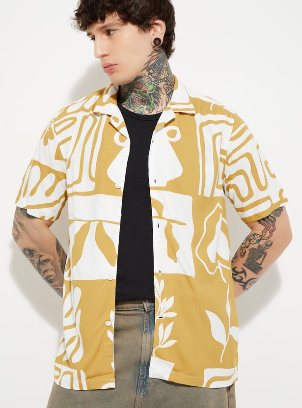 URB_N Men Printed Regular Fit Resort Shirt