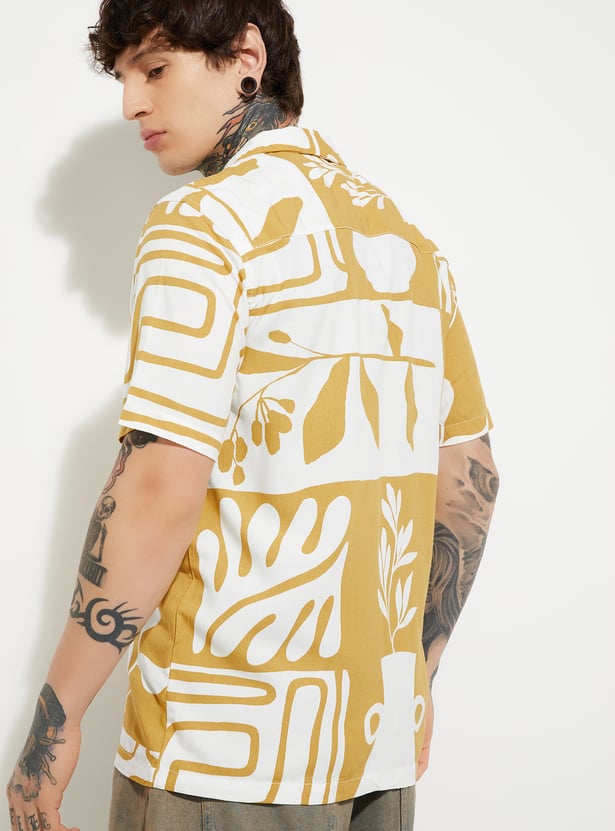 URB_N Men Printed Regular Fit Resort Shirt