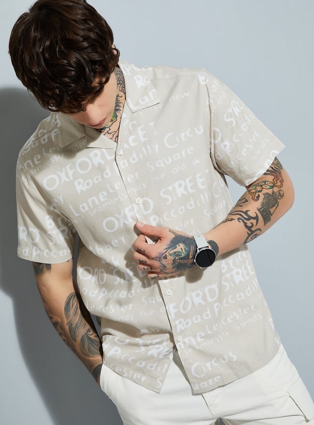 URB_N Men Printed Regular Fit Resort Shirt