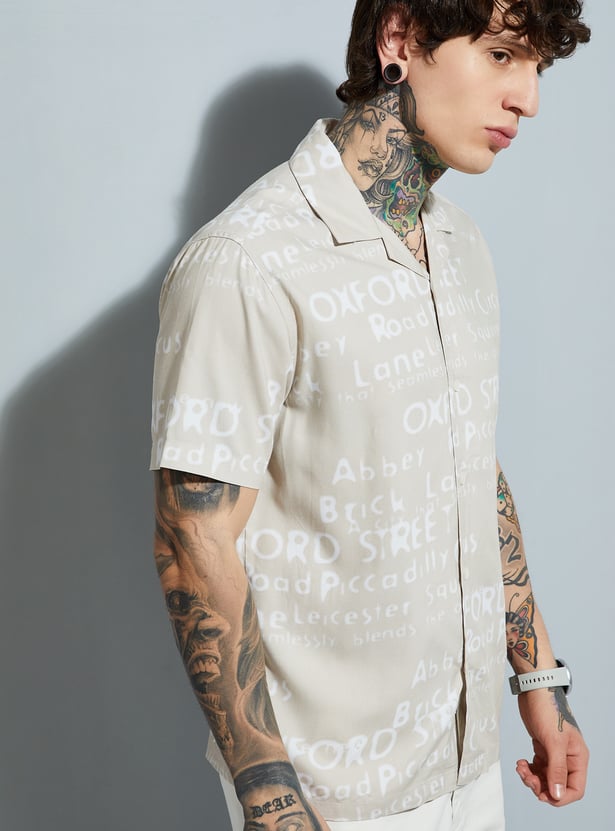 URB_N Men Printed Regular Fit Resort Shirt