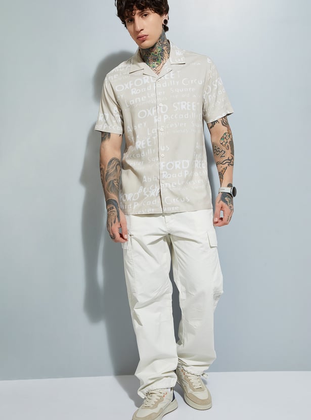 URB_N Men Printed Regular Fit Resort Shirt