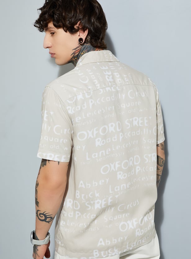URB_N Men Printed Regular Fit Resort Shirt