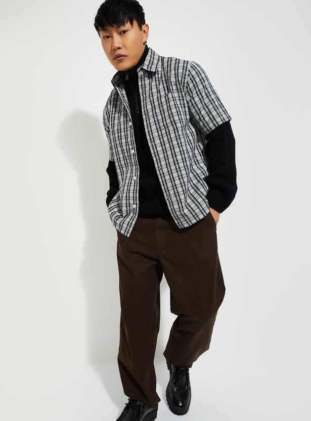URB_N Men Checked Regular Fit Shirt