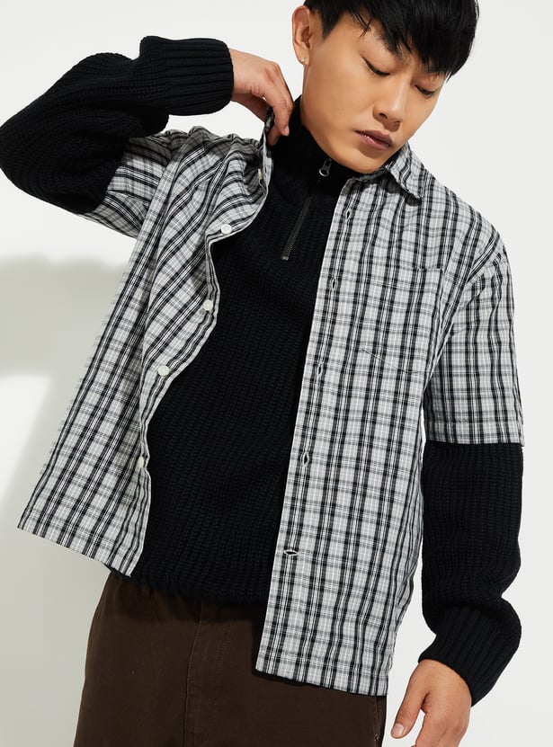 URB_N Men Checked Regular Fit Shirt