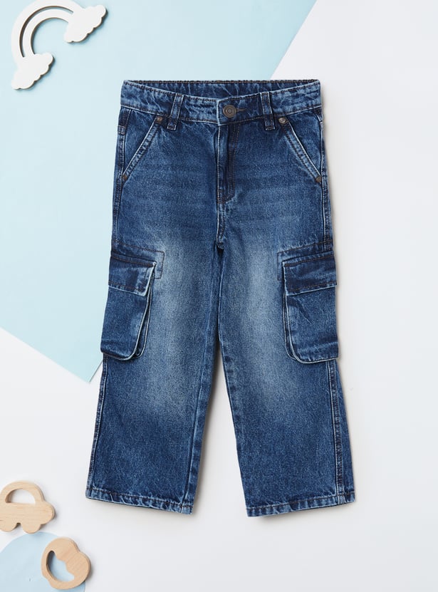 Boys Washed Cargo Jeans