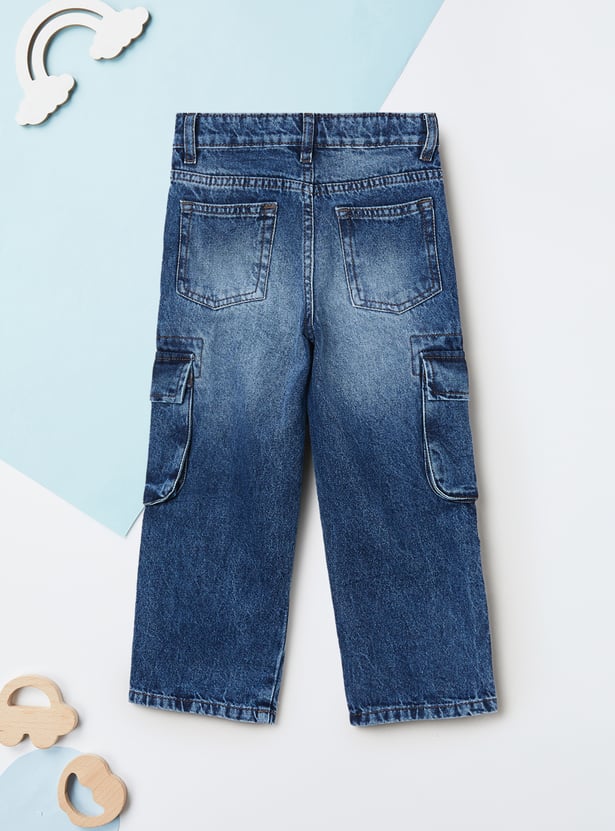 Boys Washed Cargo Jeans