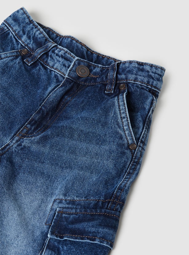 Boys Washed Cargo Jeans