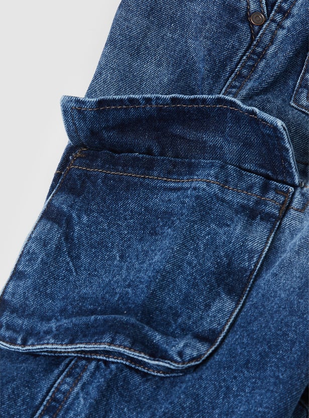 Boys Washed Cargo Jeans