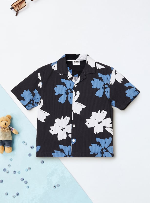 Buy Boys Floral Print Oversized Shirt Online at just Rs. 449.0