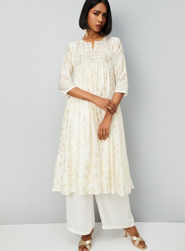 Women Embroidered A-line Kurta