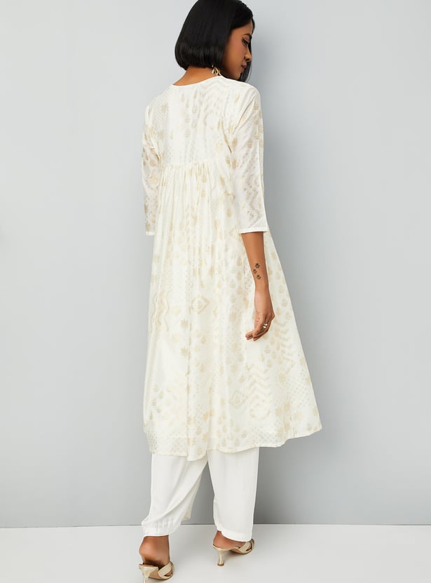 Women Embroidered A-line Kurta