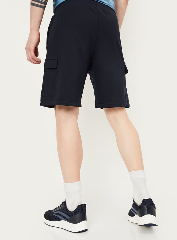 Men Solid Sports Cargo Shorts