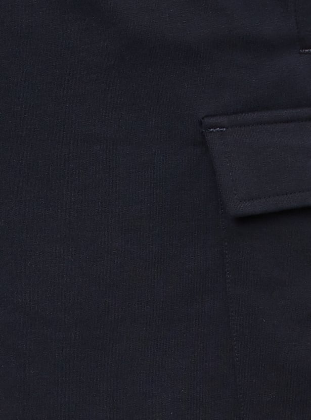 Men Solid Sports Cargo Shorts