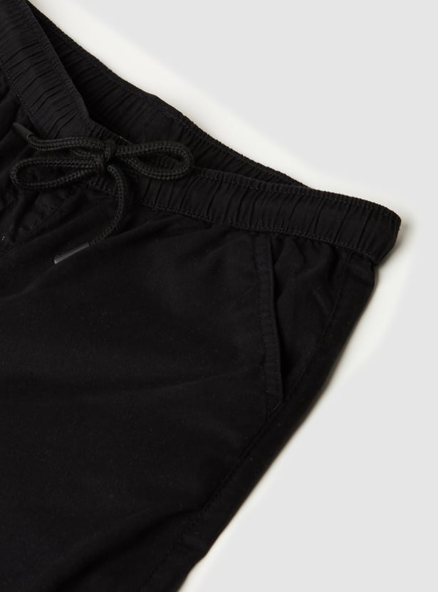 Girls Solid Parachute Cargo Trousers