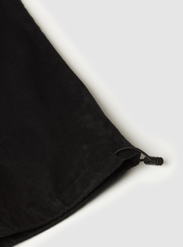 Girls Solid Parachute Cargo Trousers