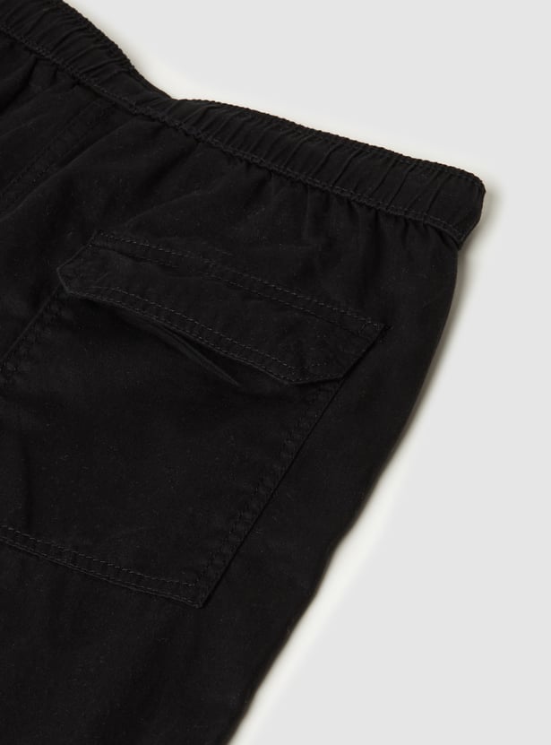 Girls Solid Parachute Cargo Trousers